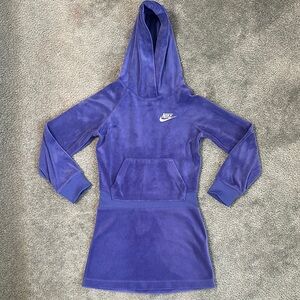 Nike Purple Velour Hoodie Dress